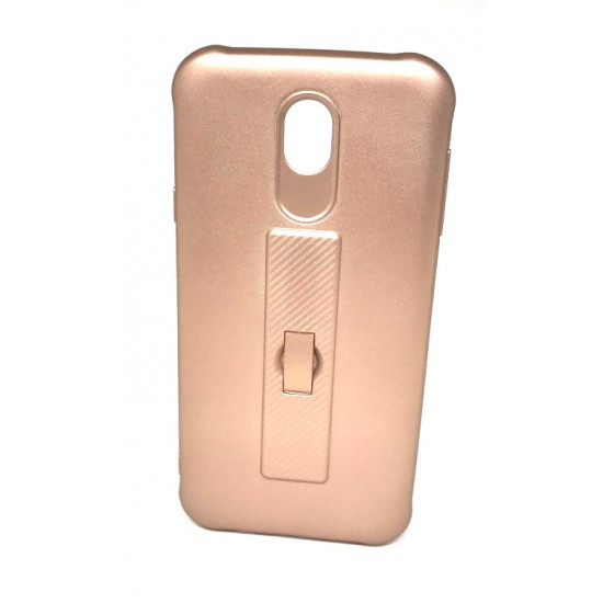 Silicone Case Motomo With Finger Ring For Samsung Galaxy J7 2017 J730 Pink / Gold